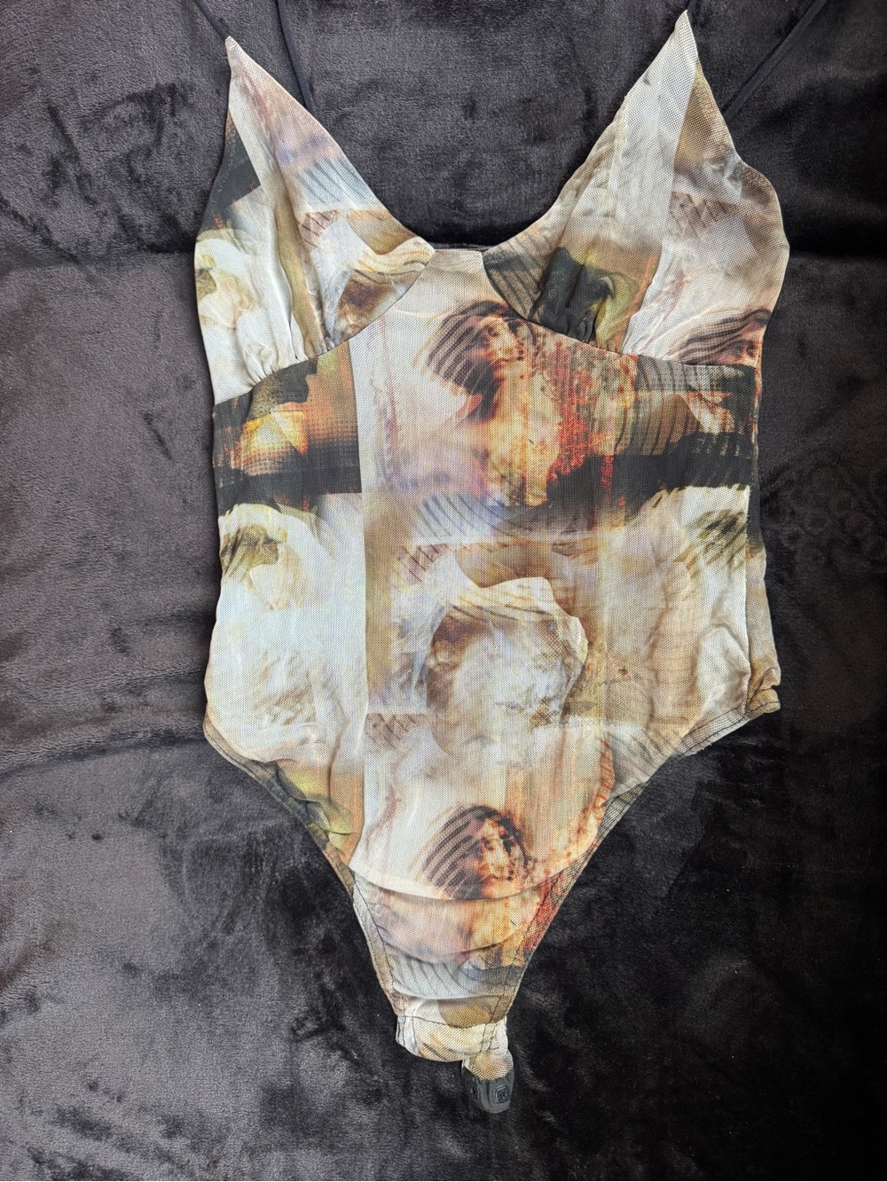 PrettyLittleThing Multicolor Graphic Mesh Bodysuit